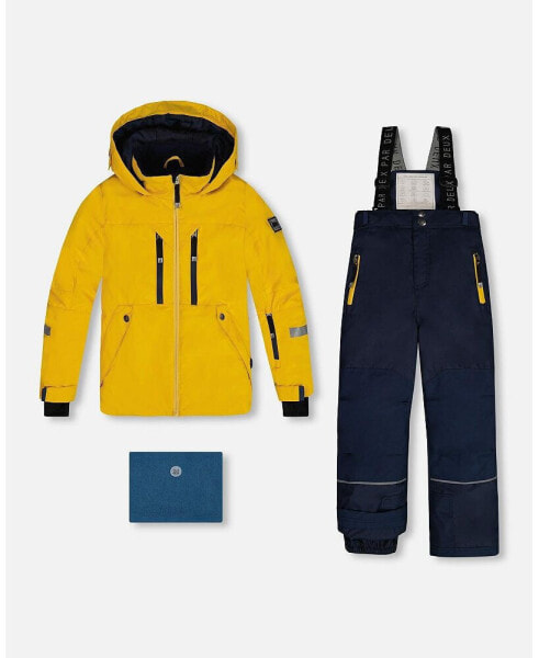 Big Boys Two Piece Technical Snowsuit Yellow And Navy