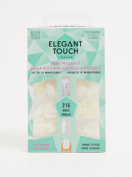 Elegant Touch Totally Bare Square False Nails Kit