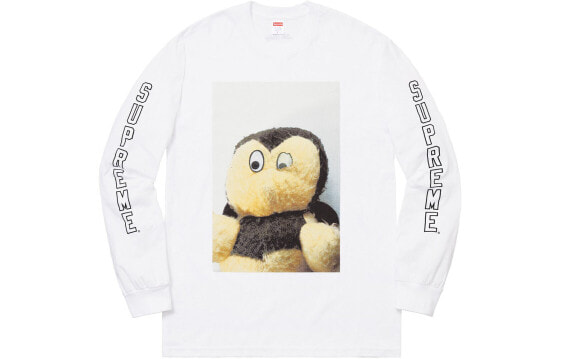 Supreme FW18 Mike Kelley AhhYouth! L/S Tee White 艺术家联名款 印花打底长袖T恤 男女同款 白色 送礼推荐 / Футболка Supreme FW18 Mike SUP-FW18-307