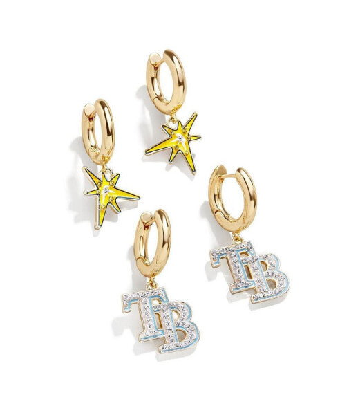 Women's Gold-Tone Tampa Bay Rays Team Earrings Set