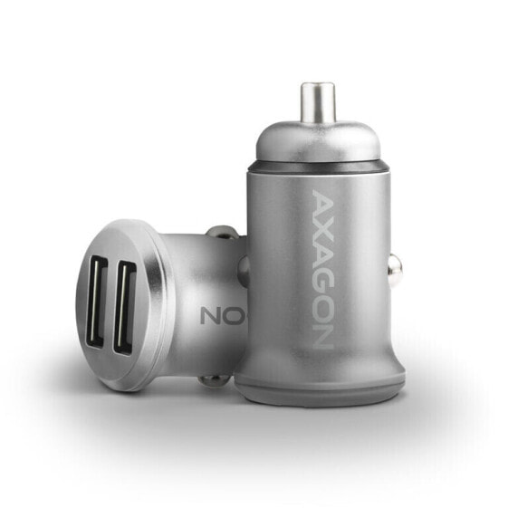 AXAGON PWC-5V4 Auto-Ladegerät, 2x USB-A SmartCharge, 24 W, CL-Stecker - Aluminium, silber