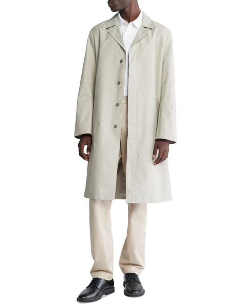 Men's Classic Fit Button-Front Trench Coat