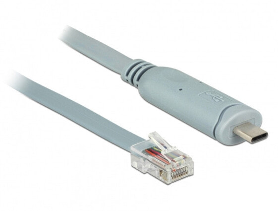 Разъем USB 2.0 Type-C Delock 89917 серый 0.5 м RJ45 Male-Male