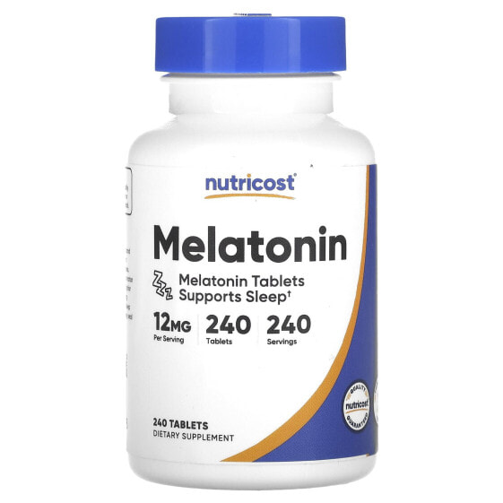 Nutricost, мелатонин, 12 мг, 240 таблеток