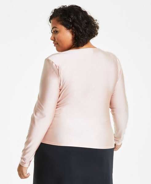 Trendy Plus Size Long-Sleeve Cowlneck Top, Created for Macy's