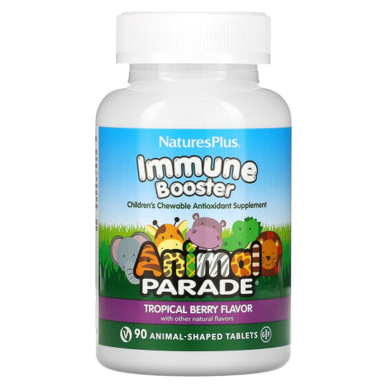 Витамин для иммунитета детский NaturesPlus Animal Parade, Тропическая ягода, 90 таблеток в виде животных