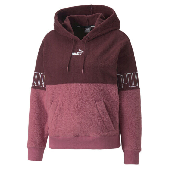 Puma Power Winterized Pullover Hoodie Womens Pink, Red Casual Outerwear 67081845