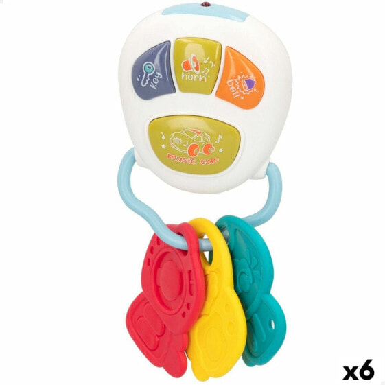 Musical Rattle Colorbaby Keychain 8 x 17,5 x 6,5 cm (6 Units)