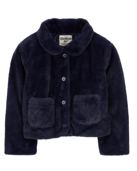 Kid Faux Fur Button-Front Jacket 7