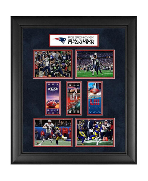 Rob Gronkowski New England Patriots Framed 23" x 27" 3-Time Super Bowl Champion Ticket Collage