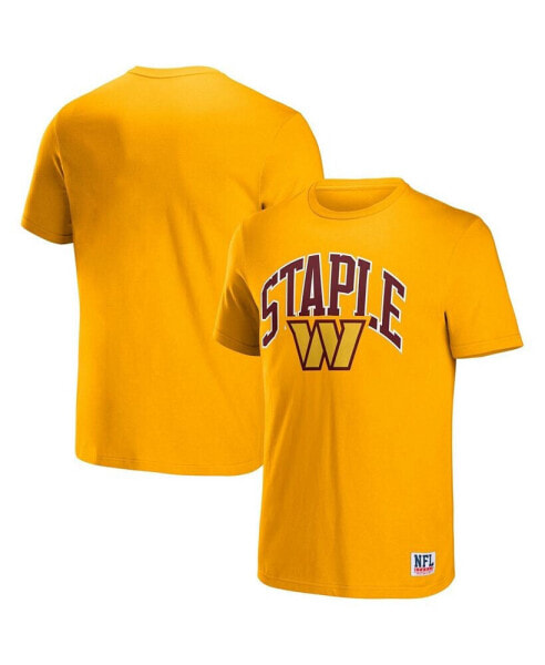 Men's NFL X Staple Yellow Washington Commanders Lockup Logo Short Sleeve T-shirt