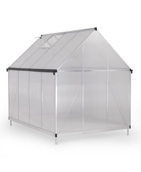 Premium Outdoor Greenhouse Aluminum Frame, Polycarbonate Panels, Vent and Hinged Door