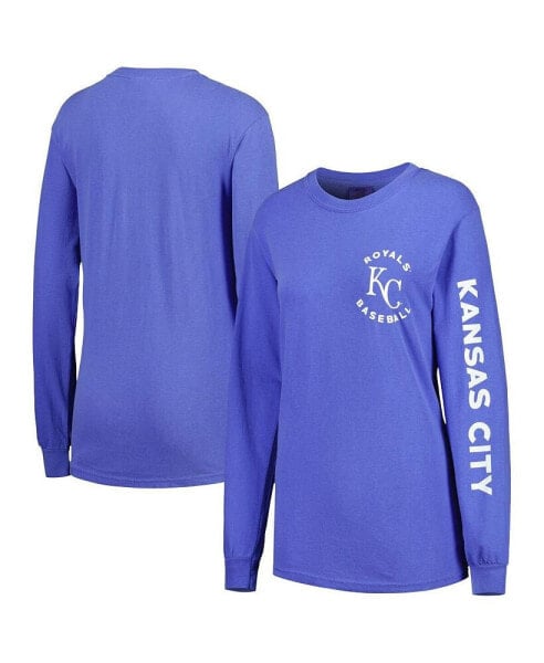 Women's Royal Kansas City Royals Team Pigment Dye Long Sleeve T-shirt