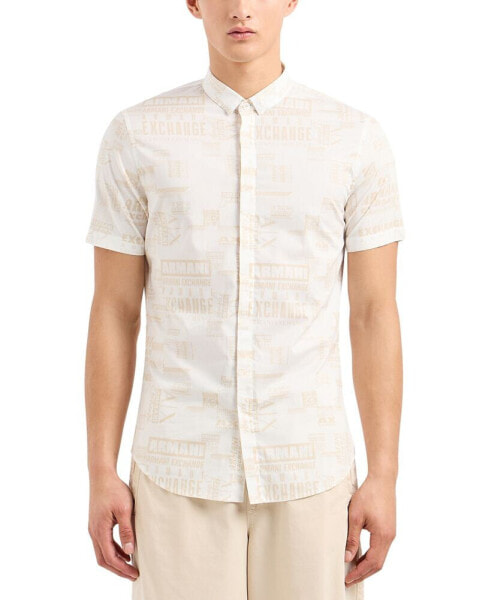 Рубашка Armani Exchange Slim-Fit с принтом логотипа