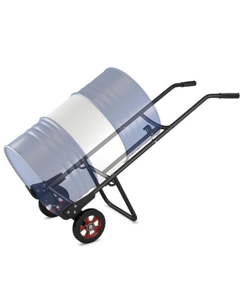 Drum Hand Truck Steel Dolly Drum Cart 1200lbs Capacity with 2 Rubber Wheels