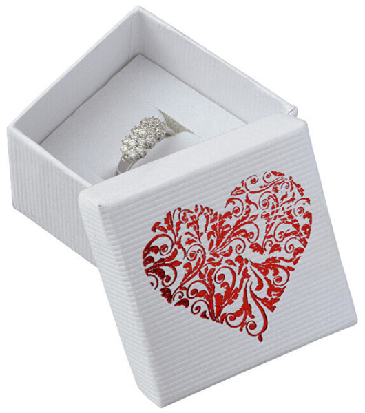Подарочная упаковка JK Box Белая коробка с сердцем LD-3 / A1 / A7