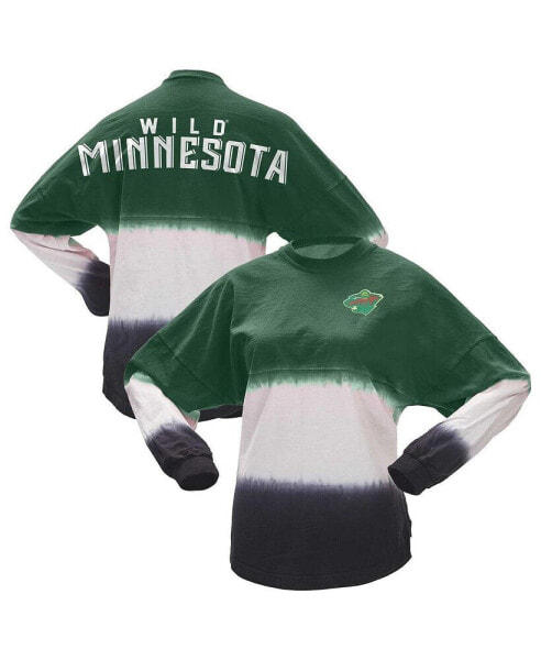 Women's Green, Black Minnesota Wild Ombre Long Sleeve T-shirt