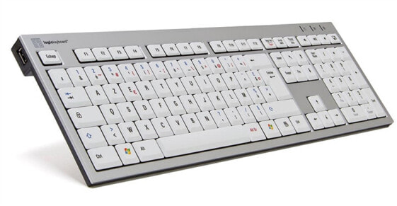 Logickeyboard SKB-AJPU-FR - Full-size (100%) - Wired - USB - AZERTY - Aluminium - White