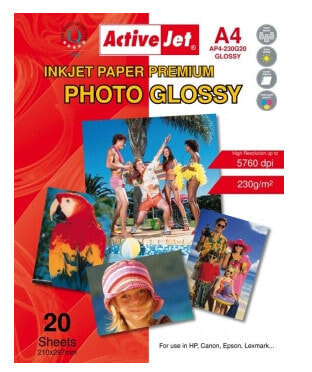 Activejet EXPACJPAP0011 A4 Photo Paper - 230 g/m² - 210x297 mm - 20 sheet