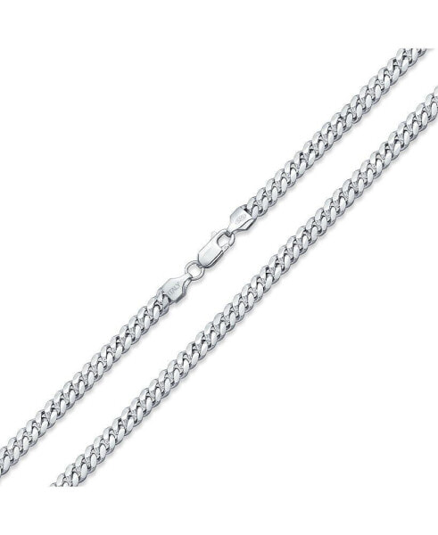 Solid Sterling Silver 150 Gauge 5MM Heavy Curb Miami Cuban Chain Necklace Nickel-Free 18 Inch