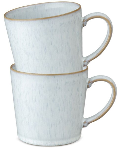 White Speckle Collection Stoneware Mugs, Set of 2