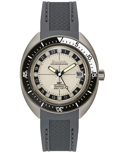 Men's Automatic Oceanographer GMT Gray Polyurethane Strap Watch 41mm