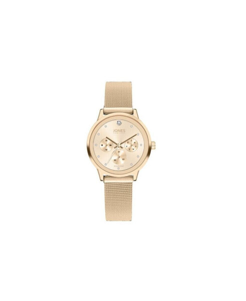 Women's Shiny Gold-Tone Mesh Metal Bracelet Watch 34mm