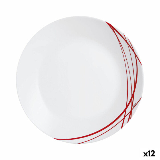 Плоская тарелка Arcopal Domitille Rojo Двухцветная Стекло 25 см (12 штук)