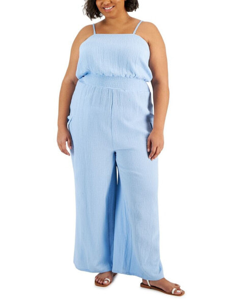 Trendy Plus Size Cargo Jumpsuit