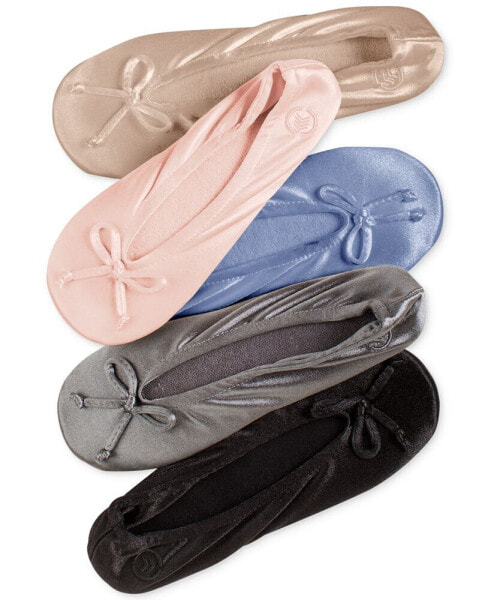 Women's Satin Ballerina Slippers with Bow