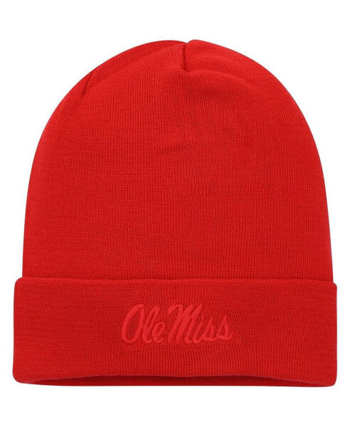 Шапка Nike мужская красная Ole Miss Rebels Тональная с отворотомKnit Hat