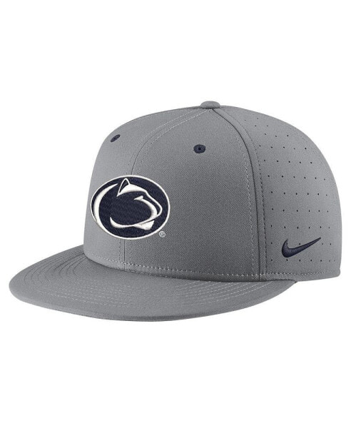 Men's Gray Penn State Nittany Lions USA Side Patch True AeroBill Performance Fitted Hat