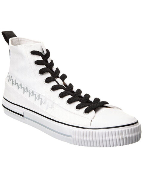 Karl Lagerfeld Vulcanized Canvas High-Top Sneaker Men's White 8.5