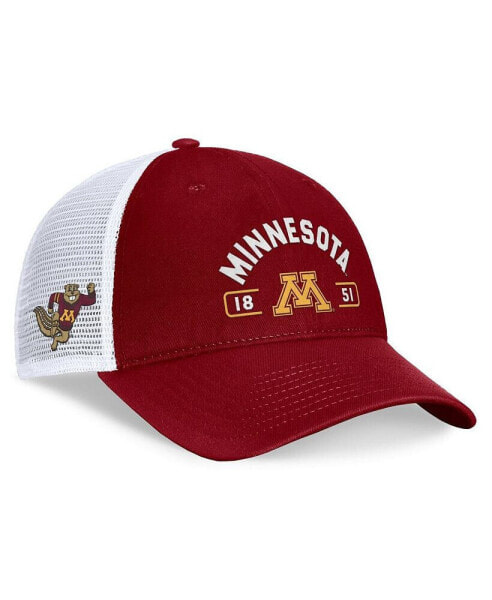 Men's Maroon/White Minnesota Golden Gophers Free Kick Trucker Adjustable Hat