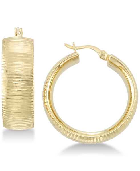 Textured Hoop Earrings in 18k Gold over Sterling Silver or Sterling Silver