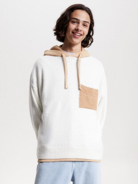 Boxy Contrast Pocket Sweater
