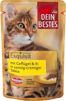 Nassfutter Katze mit Geflügel & Ei in Sauce, Exquisit, 85 g