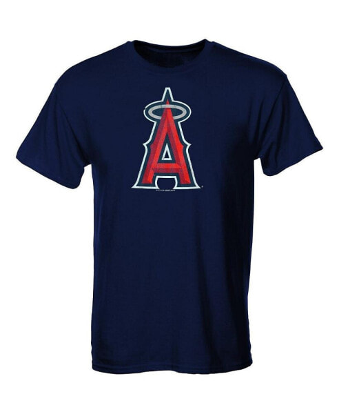 Los Angeles Angels Big Boys Distressed Logo T-shirt - Navy Blue