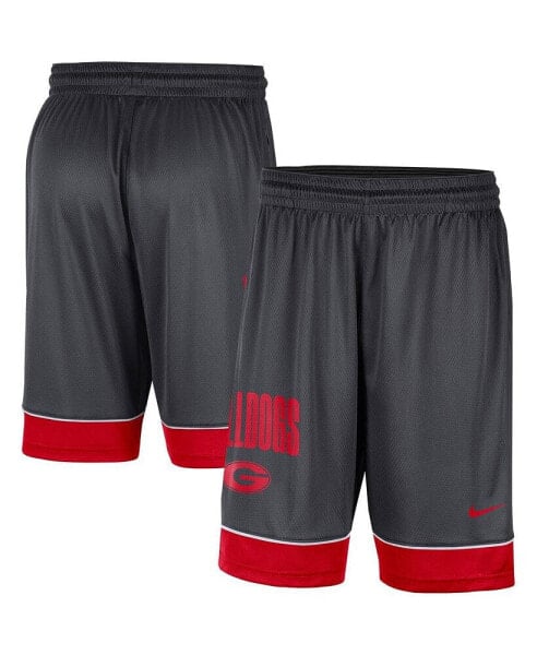 Men's Charcoal and Red Georgia Bulldogs Fast Break Performance Shorts