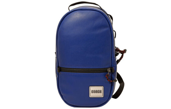 Рюкзак Coach Pacer 24 из натуральной кожи с тканью, средний, унисекс, синий 78830-JIPDU