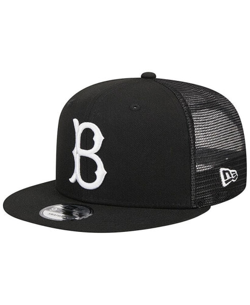 Men's Black Brooklyn Dodgers Cooperstown Collection Trucker 9FIFTY Snapback Hat