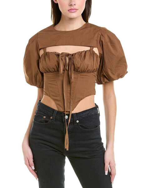 Майка Rouge Cropped Corset  Brown