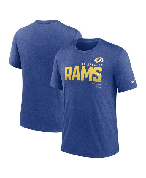Men's Heather Royal Los Angeles Rams Team Tri-Blend T-shirt