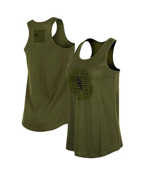 Women's Olive 2023 Chicago White Sox Armed Forces Day Racerback Tank Top