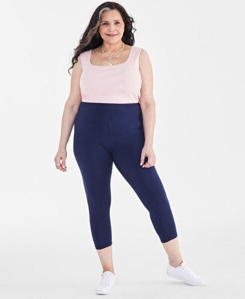 Plus Size High-Rise Cropped Leggings, Created for Macy's