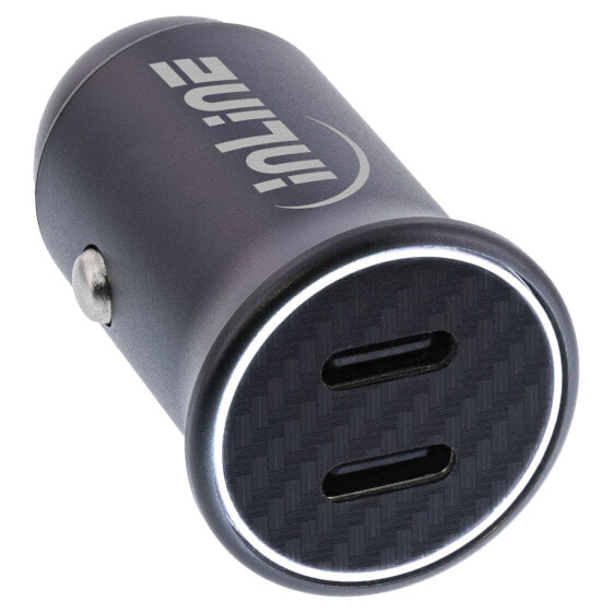 InLine USB car power adapter power delivery - 2x USB-C - black