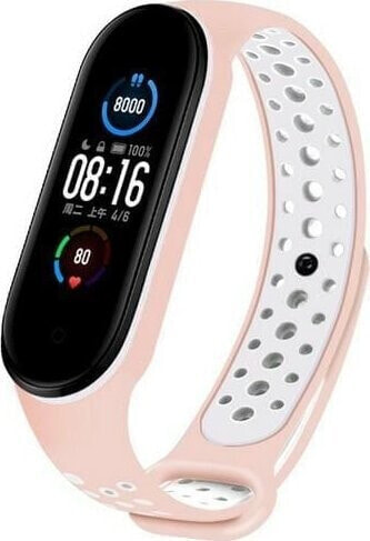 Beline Beline pasek Design Mi Band 7/6/5 różowo-biały /pink-white