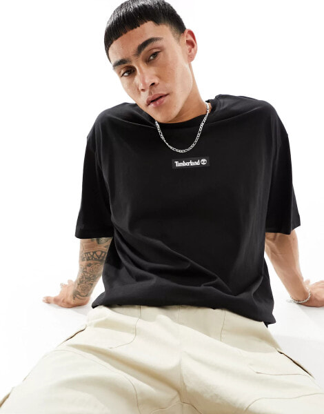 Timberland oversized t-shirt with central logo in black