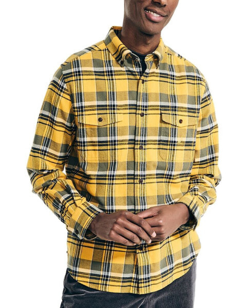 Men's Double Pocket Plaid Flannel Shirts
