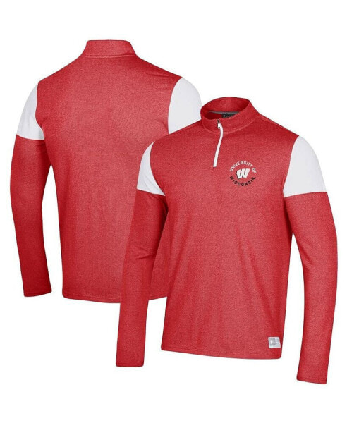 Men's Red Wisconsin Badgers Gameday Tri-Blend Quarter-Zip Jacket